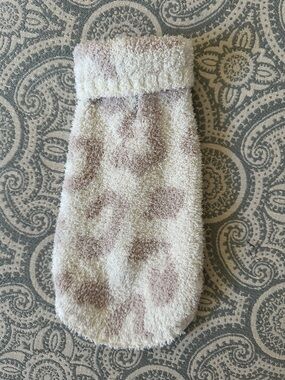 QVC Barefoot Dreams Cream and Light Brown Plush Dog/Cat Sweater